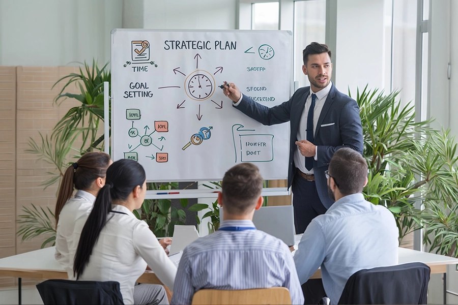 Leadership team aligning on AI execution priorities
